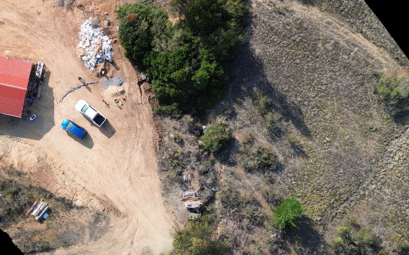 El mismo mapa aéreo de la zona, sin las detecciones marcadas